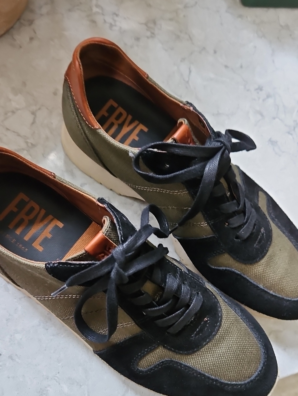Frye Olive, Black & Tan Low-Top Men's Sneaker